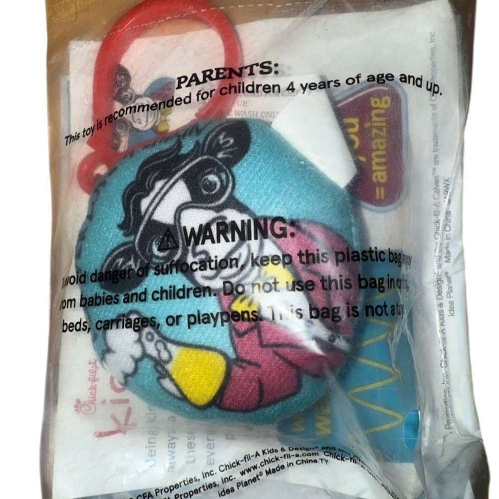 Chick-fil-A 2019 Scientist Cow Plush Backpack Clip‎ Toy